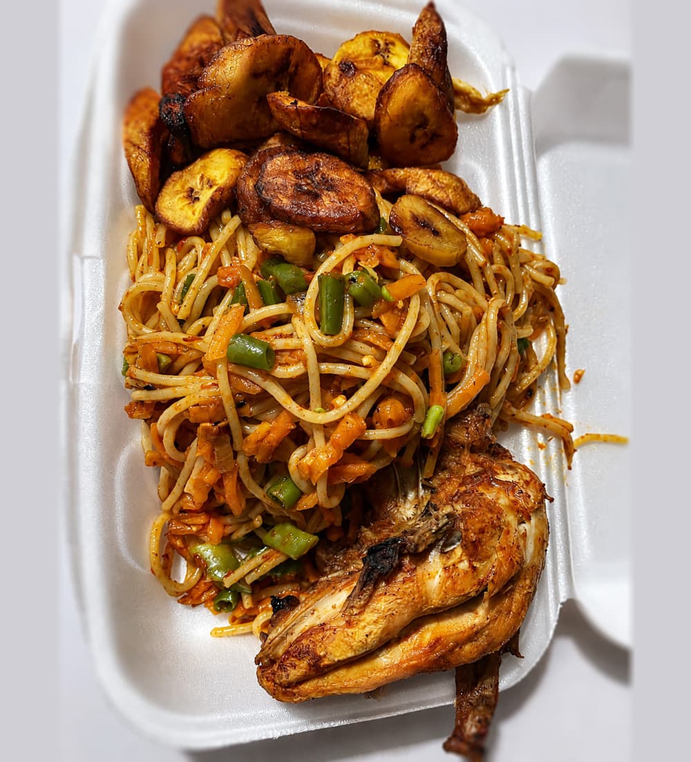 Spaghetti, Plantain and Chicken